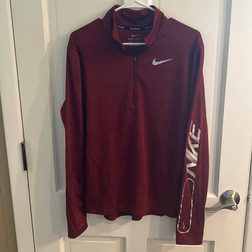 Red Nike dri-fit running long sleeve shirt size small